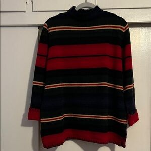 LaurenRalph Lauren Wool Mock Neck Striped Sweater